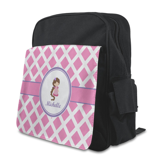 Custom Diamond Print w/Princess Preschool Backpack (Personalized)