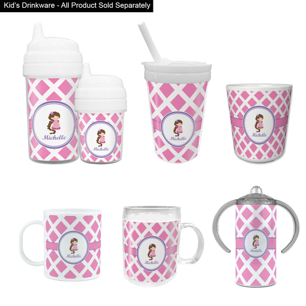 Diamond Print w/Princess Kid's Drinkware - Customized & Personalized