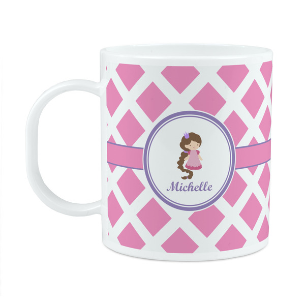 Custom Diamond Print w/Princess Plastic Kids Mug (Personalized)