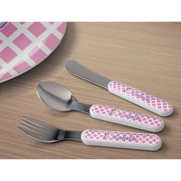 Diamond Print w/Princess Kids Flatware w/ Plate