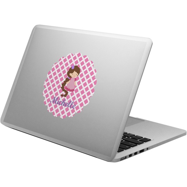 Custom Diamond Print w/Princess Laptop Decal (Personalized)