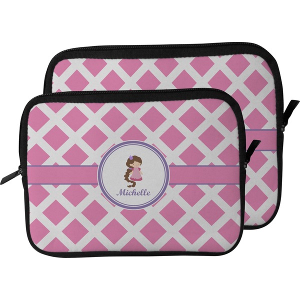 Diamond Print w/Princess Laptop Sleeve (Size Comparison)