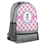 Diamond Print w/Princess Backpack - Grey (Personalized)