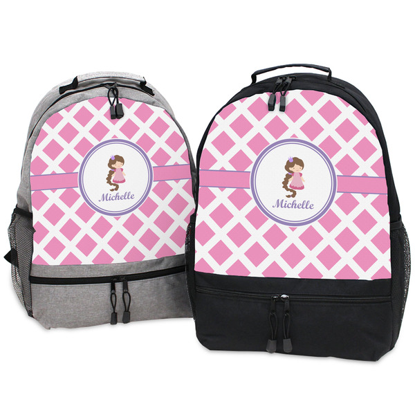 Diamond Print w/Princess Large Backpacks - Both