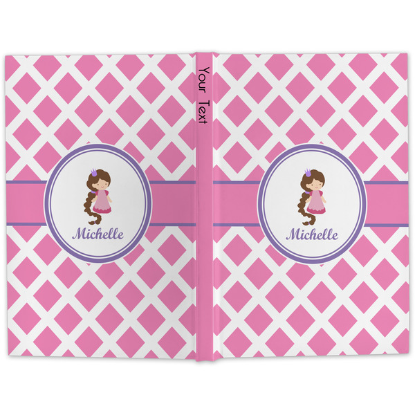Diamond Print w/Princess Large Hard Cover Journal - Apvl