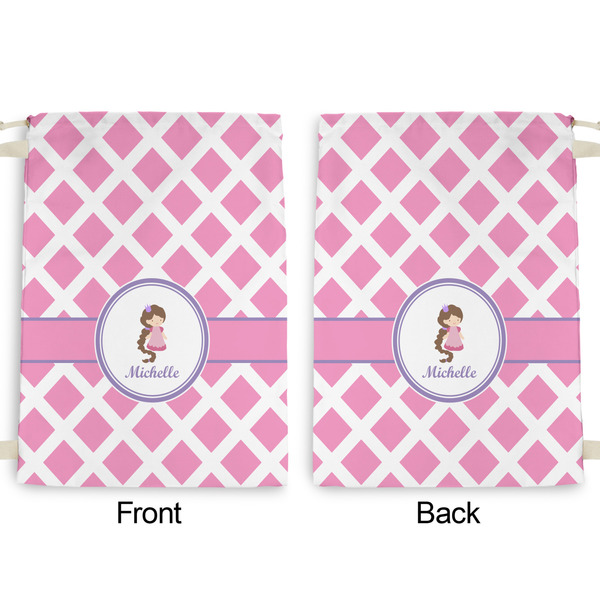 Diamond Print w/Princess Large Laundry Bag - Front & Back View