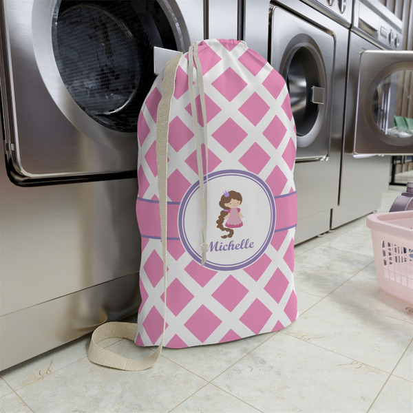 Diamond Print w/Princess Large Laundry Bag - In Context