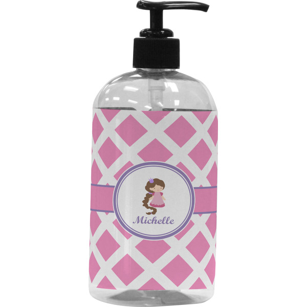 Custom Diamond Print w/Princess Plastic Soap / Lotion Dispenser (Personalized)