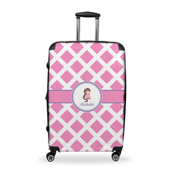 Diamond Print w/Princess Suitcase - 28" Large - Checked w/ Name or Text