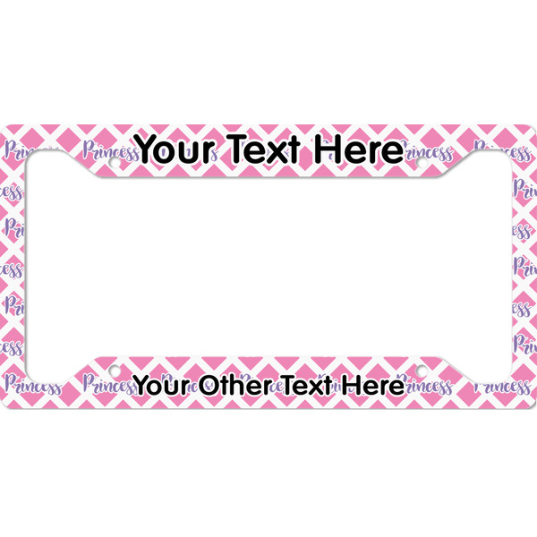 Custom Diamond Print w/Princess License Plate Frame (Personalized)