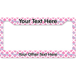 Diamond Print w/Princess License Plate Frame - Style B (Personalized)