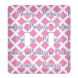 Diamond Print w/Princess Light Switch Cover (2 Toggle Plate) (Personalized)