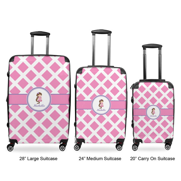 Diamond Print w/Princess Luggage Bags all sizes - With Handle