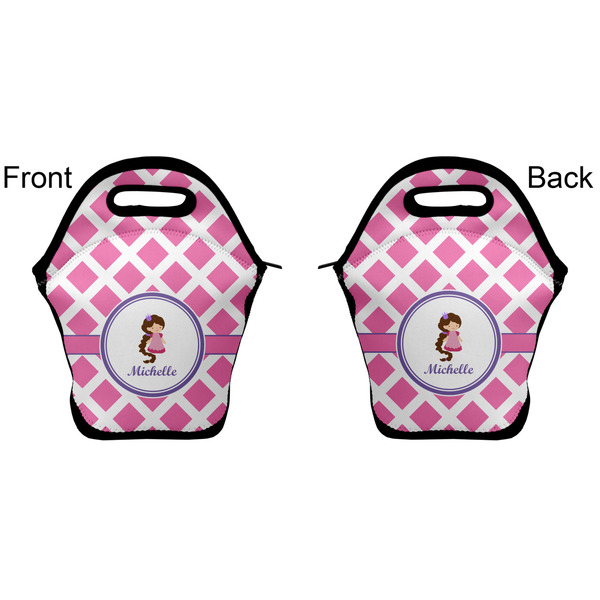 Diamond Print w/Princess Lunch Bag - Front and Back
