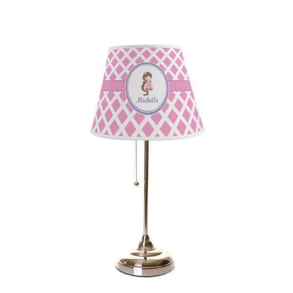 Diamond Print w/Princess Poly Film Empire Lampshade - On Stand