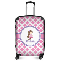 Diamond Print w/Princess Suitcase - 24" Medium - Checked (Personalized)