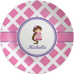 Diamond Print w/Princess Melamine Salad Plate - 8" (Personalized)