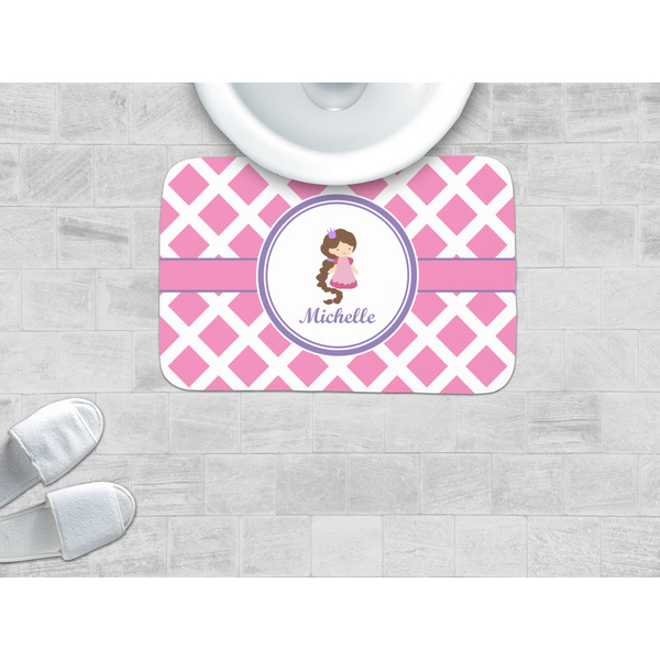 Diamond Print w/Princess Memory Foam Bath Mat - LIFESTYLE