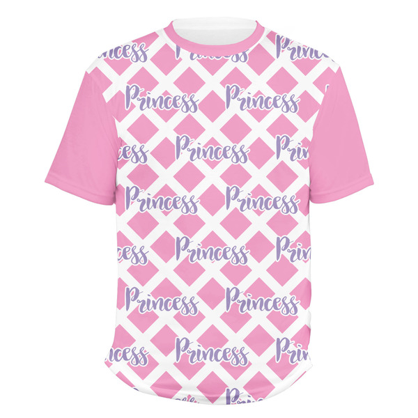 Custom Diamond Print w/Princess Men's Crew T-Shirt (Personalized)