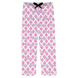 Diamond Print w/Princess Mens Pajama Pants - M (Personalized)