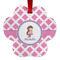 Diamond Print w/Princess Metal Paw Ornament - Double Sided w/ Name or Text