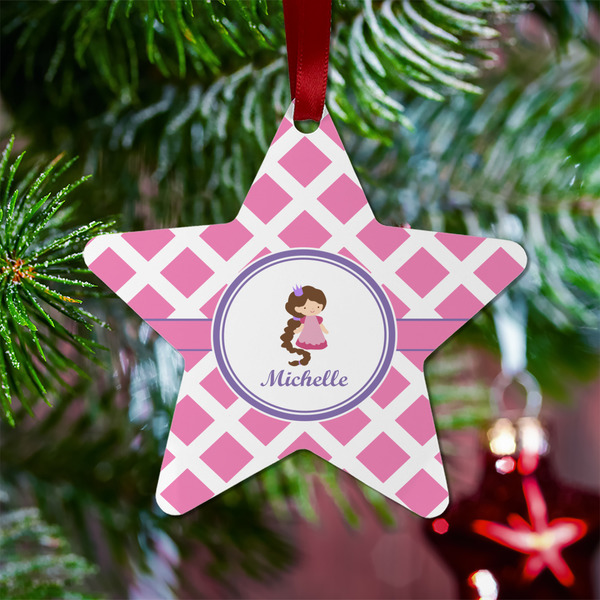Diamond Print w/Princess Metal Star Ornament - Lifestyle