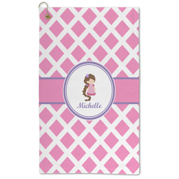 Custom Diamond Print w/Princess Microfiber Golf Towel (Personalized)