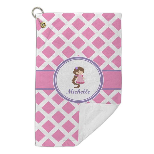 Diamond Print w/Princess Microfiber Golf Towels Small - FRONT FOLDED