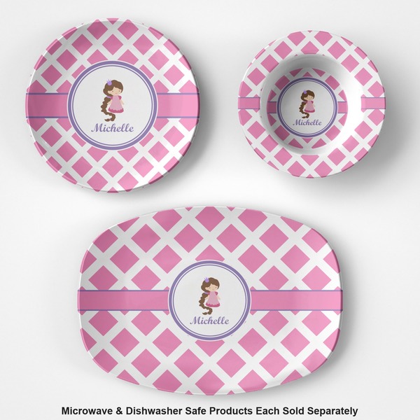 Diamond Print w/Princess Microwave & Dishwasher Safe CP Plastic Dishware - Group