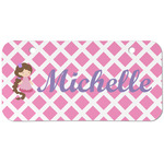 Diamond Print w/Princess Mini/Bicycle License Plate (2 Holes) (Personalized)