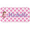 Diamond Print w/Princess Mini/Bicycle License Plate (2 Holes) (Personalized)