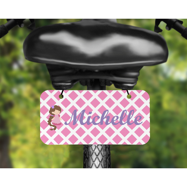 Diamond Print w/Princess Mini License Plate on Bicycle - LIFESTYLE Two holes