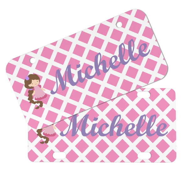 Diamond Print w/Princess Mini License Plates - MAIN (4 and 2 Holes)
