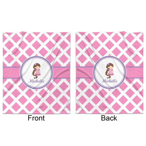 Diamond Print w/Princess Minky Blanket - 50"x60" - Double Sided - Front & Back