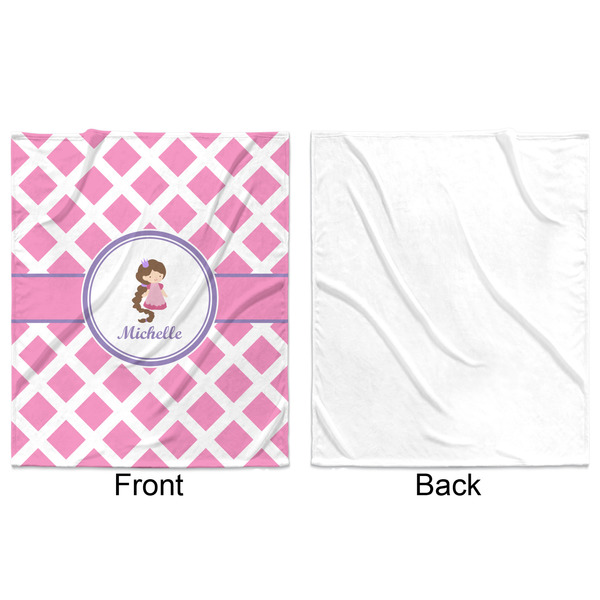 Diamond Print w/Princess Minky Blanket - 50"x60" - Single Sided - Front & Back