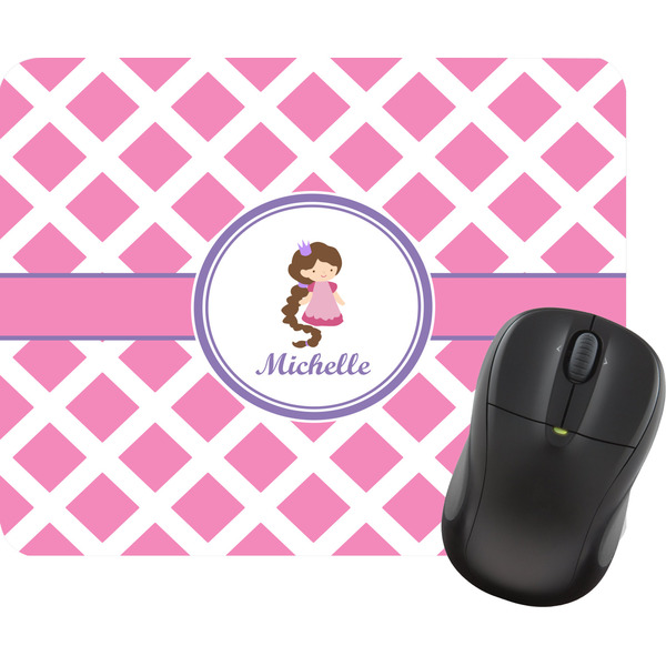 Custom Diamond Print w/Princess Rectangular Mouse Pad (Personalized)