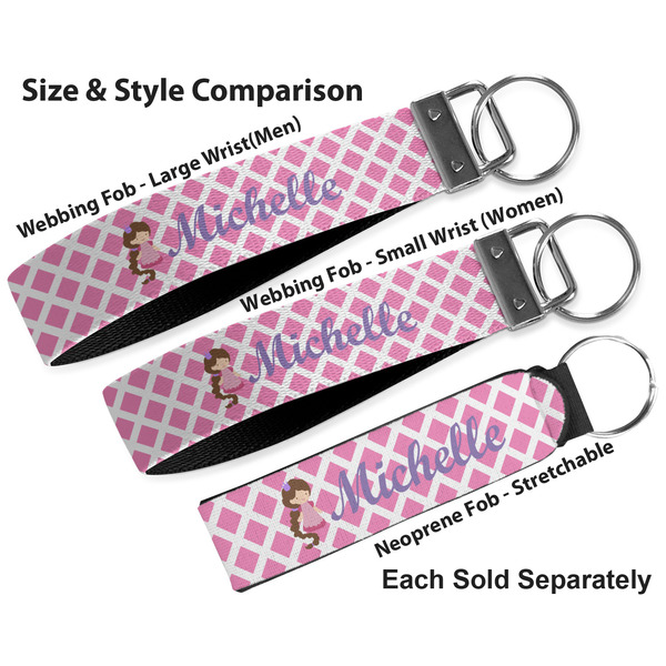 Diamond Print w/Princess Multiple Key Ring comparison sizes