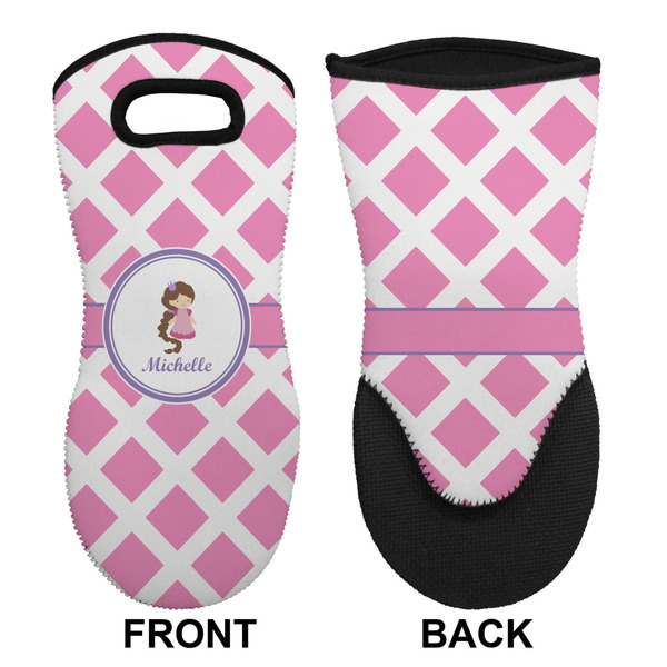 Diamond Print w/Princess Neoprene Oven Mitt (Front & Back)