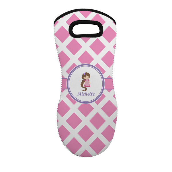 Custom Diamond Print w/Princess Neoprene Oven Mitt w/ Name or Text