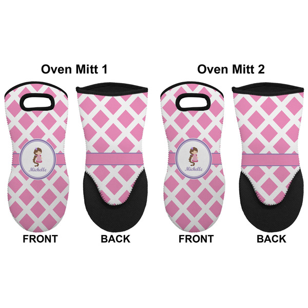 Diamond Print w/Princess Neoprene Oven Mitt - Set of 2 - Approval