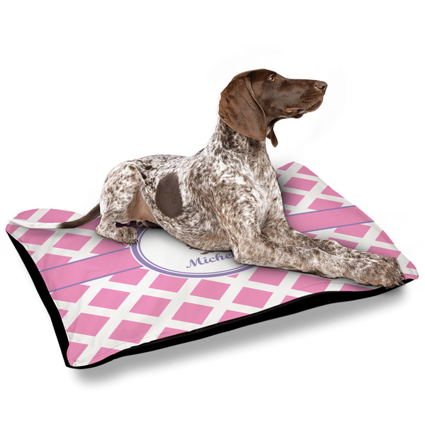Diamond Print w/Princess Outdoor Dog Beds - Large - IN CONTEXT