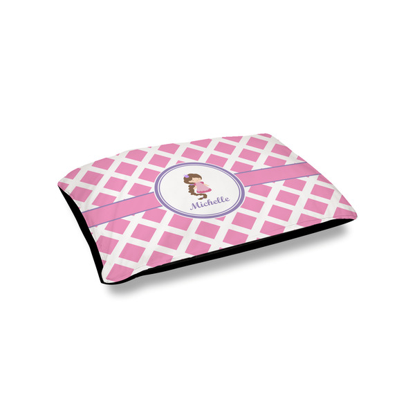 Custom Diamond Print w/Princess Outdoor Dog Bed - Small (Personalized)
