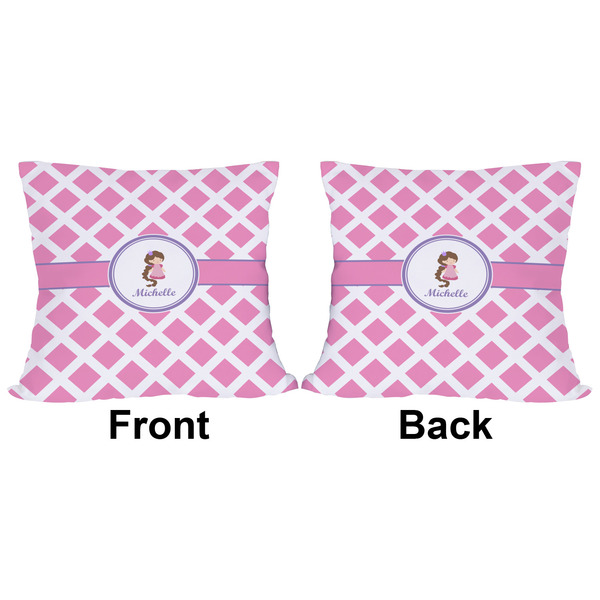 Diamond Print w/Princess Outdoor Pillow - 16x16