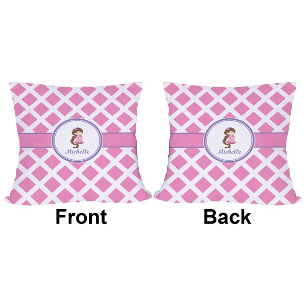 Diamond Print w/Princess Outdoor Pillow - 18x18