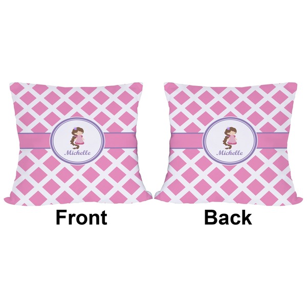 Diamond Print w/Princess Outdoor Pillow - 20x20