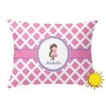 Diamond Print w/Princess Outdoor Throw Pillow (Rectangular) (Personalized)