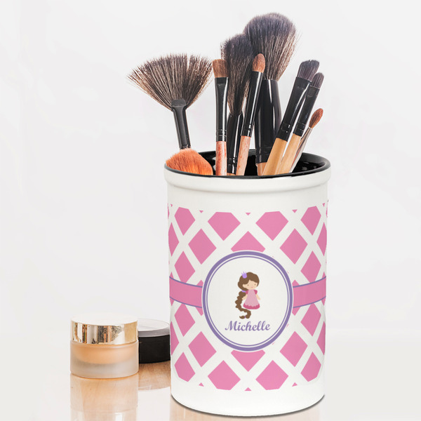 Diamond Print w/Princess Pencil Holder - LIFESTYLE makeup