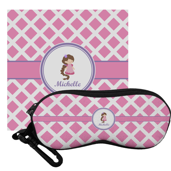 Custom Diamond Print w/Princess Eyeglass Case & Cloth (Personalized)