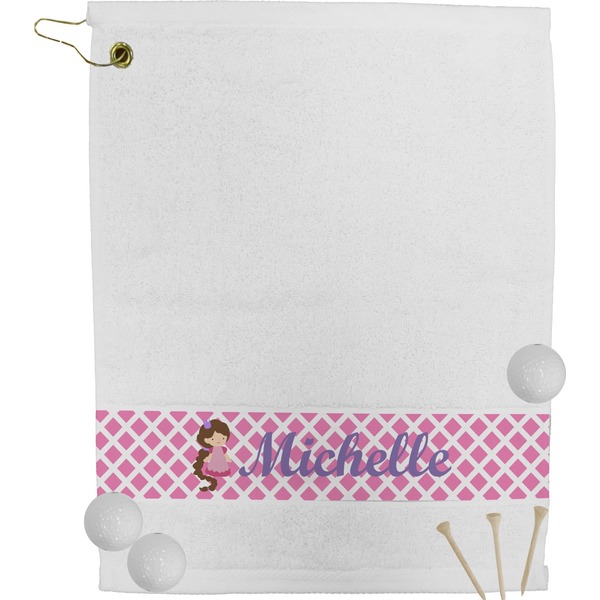Custom Diamond Print w/Princess Golf Bag Towel (Personalized)