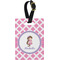 Diamond Print w/Princess Plastic Luggage Tag - Rectangular w/ Name or Text